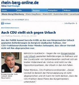 CDU wendet sich gegen Bürgermeister Lutz Urbach