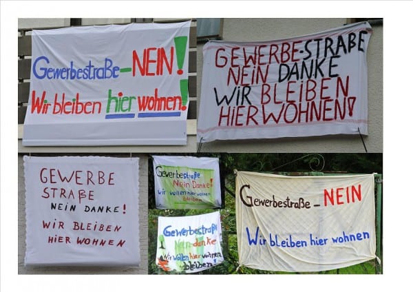 Anwohner demonstrierten gegen das geplante große Gewerbegebiet. Archivfoto