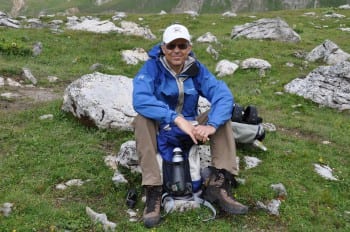 Beim Wandern in den Alpen