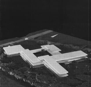 So hatte Franz Weissenberger die Schule am Rübezahlwald geplant. Vorne links: die Turnhalle