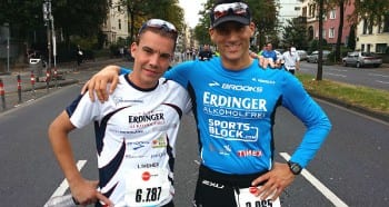 Sebastian Koch und Marco Henrichs vor dem Köln Marathon
