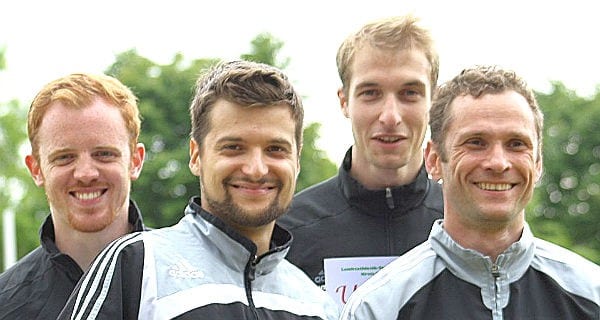 Die erfolgreiche Staffel des TV Herkenrath über 400 Meter