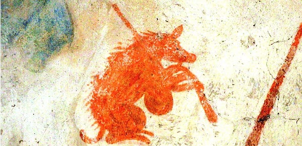 Wandgemälde in der Kirchen in Marienberghausen