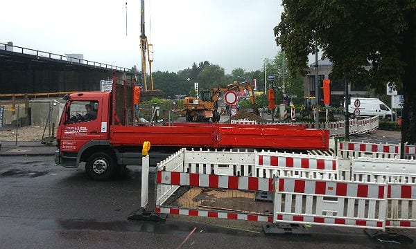 Der Gronauer Mühlenweg von der Polizeiwache aus gesehen