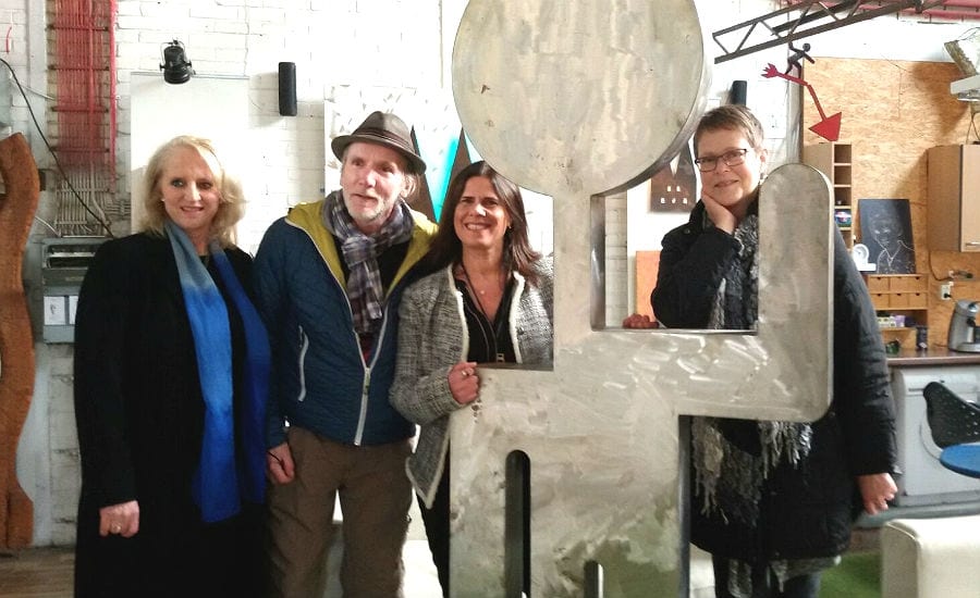 Petra Hemming (Ganey-Tikva-Verein), Helmut Brands (Künstler), Lizy Delaricha (Bürgermeisterin Ganey Tikva), Susanne Schlösser (Ganey-Tikva-Verein)