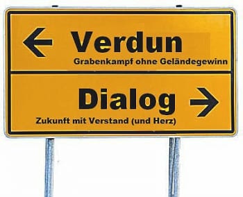 Schild Dialog
