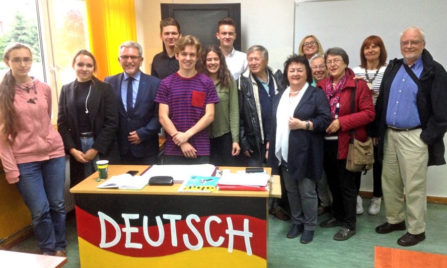 Besuch des Pszczynaer Gymnasiums – in diesem Raum findet der Deutschunterricht statt.